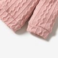 Baby Girl 2pcs Crewneck Long-sleeve Solid Pullover and Trouser Set Pink