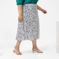 Women Plus Size Elegant Allover Print Skirt Light Grey