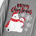 Christmas Polar Bear and Snowflake Print Family Matching Long-sleeve Pajamas Sets (Flame Resistant) Grey