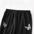 Butterfly Print Black Elasticized Casual Sweatpants Trouser for Mom and Me Black/White