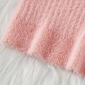 Kid Girl Pink Faux Mink Fur Fuzzy Sweater Light Pink