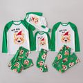 Christmas Dog in Hat Print Green Family Matching Long-sleeve Pajamas Sets (Flame Resistant) Green