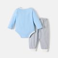 Baby Shark 2-piece Baby Boy Cotton Bodysuit and Solid Pants Sets Blue