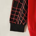 2-piece Kid Boy Letter Spider Web Print Pullover and Elasticized Black Pants Set Black