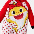 Baby Shark Polka Dots Hooded Jumpsuit for Baby Girl Multi-color