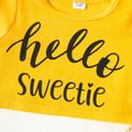 2-piece Toddler Girl Letter Print Bell sleeves Tee and Floral Print Flared Pants Set Ginger image 4