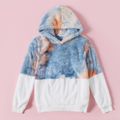 Multi-color Tie Dye Thickened Fuzzy Fleece Long-sleeve Hoodies for Mom and Me Multi-color