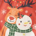 Christmas Deer and Snowman Print Red Apron for Mom and Me Red
