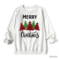 Christmas Tree Letter Print Grey Family Matching Long-sleeve Sweatshirts Light Grey