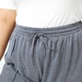 Women Plus Size Sporty Drawstring Grey Pants Grey