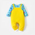 Baby Shark 2-piece Baby Boy/Girl Allover Bodysuit and Graphic Overalls Sets Multi-color