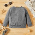 Baby Boy Letter Print Crewneck Long-sleeve Sweatshirt Pullover Grey