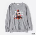 Christmas Letter and Plaid Print Grey Family Matching Long-sleeve Sweatshirts Multi-color