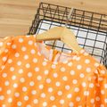Kid Girl Polka dots Bowknot Design Long-sleeve Layered Dress Yellow
