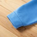 2-piece Kid Boy Letter Game Console Print Colorblock Hoodie Sweatshirt and Blue Pants Set Blue