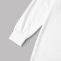 Letter and Pattern  Print Hooded Sweatshirt Mini Matching Dresses White