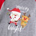 Christmas Cartoon Santa and Reindeer Print Family Matching Long-sleeve Pajamas Sets (Flame Resistant) Red