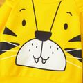 Baby Boy/Girl Cartoon Animal Print 3D Ears Long-sleeve Pullover Yellow image 5