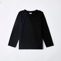 2-pack/1-pack Kid Boy/Kid Girl 100% Cotton Uniform Basic Layering Long-sleeve Tee Black + Black