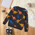 Kid Boy Animal Dinosaur Pattern Sweater Multi-color