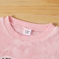 Kid Girl Flip Sequin Heart Pattern Sweatshirt Dress/  100% Cotton Denim Leggings Pink image 3