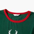 Christmas Deer and Letter Print Green Family Matching Long-sleeve Pajamas Sets (Flame Resistant) Dark Green