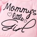 Baby Girl Letter Print Solid Ruffle Long-sleeve Sweatshirt Pullover Pink