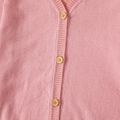 Kid Boy/Kid Girl Button Design Solid Knit Sweater Coat Light Pink