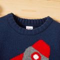 Toddler Boy Rocket Pattern Knit Sweater Royal Blue