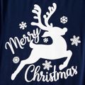 Christmas Deer and Letters Print Navy Family Matching Long-sleeve Pajamas Sets (Flame Resistant) Dark Blue image 5