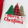 Christmas Tree and Letters Print Red Family Matching Long-sleeve Pajamas Sets (Flame Resistant) Red/White