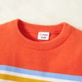 Toddler Girl/Boy Casual Stripe Knit Sweater Orange