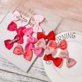 12-pack Bow Knot Decor Hair Clip for Girls (Multi Color Available) Light Pink image 2