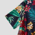 Floral Print Family Matching Sets(V-neck Belted Midi Dresses and Short-sleeve T-shirts） Multi-color
