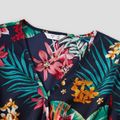 Floral Print Family Matching Sets(V-neck Belted Midi Dresses and Short-sleeve T-shirts） Multi-color
