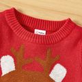 Christmas Reindeer Pattern Baby Boy/Girl Red Long-sleeve Knitted Sweater Pullover Red