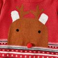 Christmas Reindeer Pattern Baby Boy/Girl Red Long-sleeve Knitted Sweater Pullover Red image 3