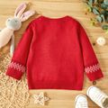 Christmas Reindeer Pattern Baby Boy/Girl Red Long-sleeve Knitted Sweater Pullover Red image 5