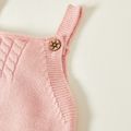 Baby Girl Solid Knitted Sleeveless Overalls Shorts Pink