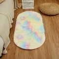 Oval Bedside Mat Home Thickened Hairy Children's Room Crawling Living Room Bedroom Full of Coffee Table Tatami Pink Carpet Multi-color image 4