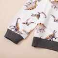 2-piece Kid Boy Dinosaur Print Pullover Sweatshirt and Grey Pants Set Multi-color