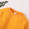 Kid Boy/Kid Girl Fleece Lined Solid Thermal Pullover Sweatshirt Yellow