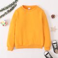 Kid Boy/Kid Girl Fleece Lined Solid Thermal Pullover Sweatshirt Yellow