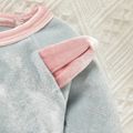 2pcs Cat Embroidery 3D Ear Splice Long-sleeve Grey Baby Set Bluish Grey image 2