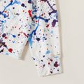 2-piece Kid Boy Painting Print Hoodie and Elasticized Pants Casual Set White