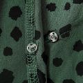 Polka Dot Green Family Matching Sets（Belted Ruffle Hem Dresses and Short-sleeve T-Shirts） Green