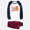 Christmas Gingerbread Man and Letter Print Snug Fit Family Matching Long-sleeve Pajamas Sets Dark blue/White/Red image 3