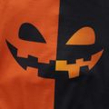 2-piece Kid Boy Halloween Pumpkin Print Colorblock Pullover and Pants Casual Set Multi-color