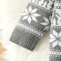 Christmas 2pcs All Over Pattern Grey Baby Long-sleeve Knitted Sweater and Pants Set Grey