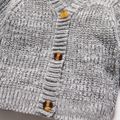 Toddler Boy Button Design Knit Sweater Jacket Dark Grey